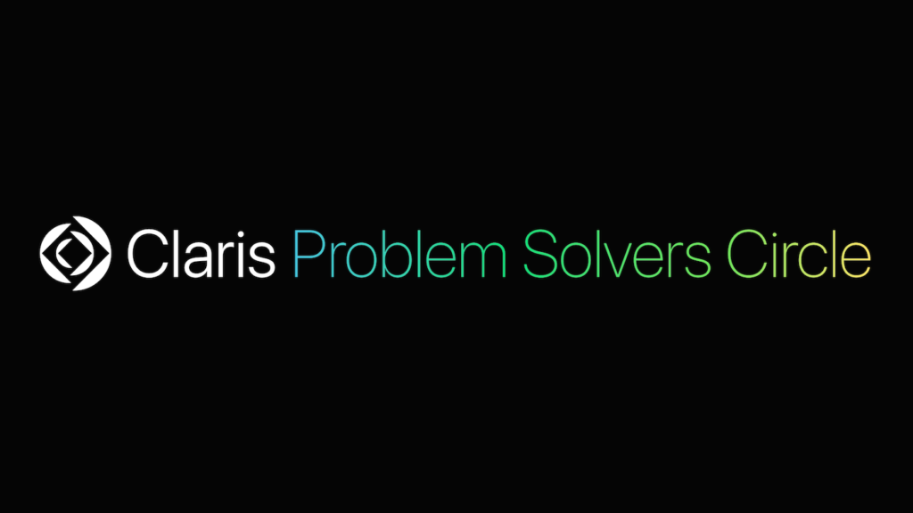 The Claris Problem Solvers Circle gives an organization the freedom to explore, prototype, test, and build almost anything from new apps, integrations, and workflows to connections between key apps and systems from your tech stack. Screenshot taken from Claris public webinar of April 26, 2022.