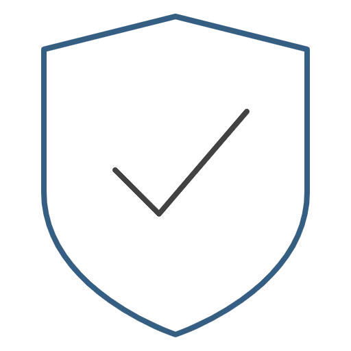 An icon consisting of a checkmark, or tick, in a shield shape. The icon is being used to represent the word 'Approved'.