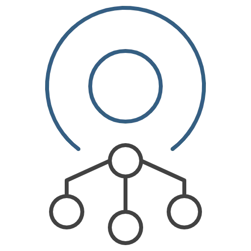 An icon containing two large concentric circles in the top-half and four small circles connected by lines in the bottom half. The icon is being used to represent cURL (or Client for URL).