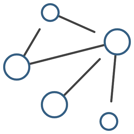 An icon consisting of five circles of varying size with five lines connecting the circles, such that all circles are connected to at least one other circle but not all possible connections have been made. The icon is being used to represent ODBC/JDBC (or Open Database Connectivity/Java Database Connectivity).