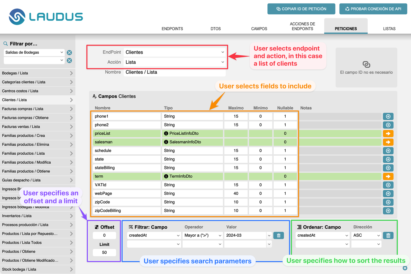 Módulo API de Laudus para FileMaker | WISSPA